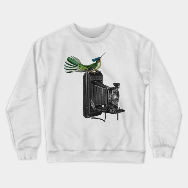 retro potrait and the bird Crewneck Sweatshirt by ysmnlettering